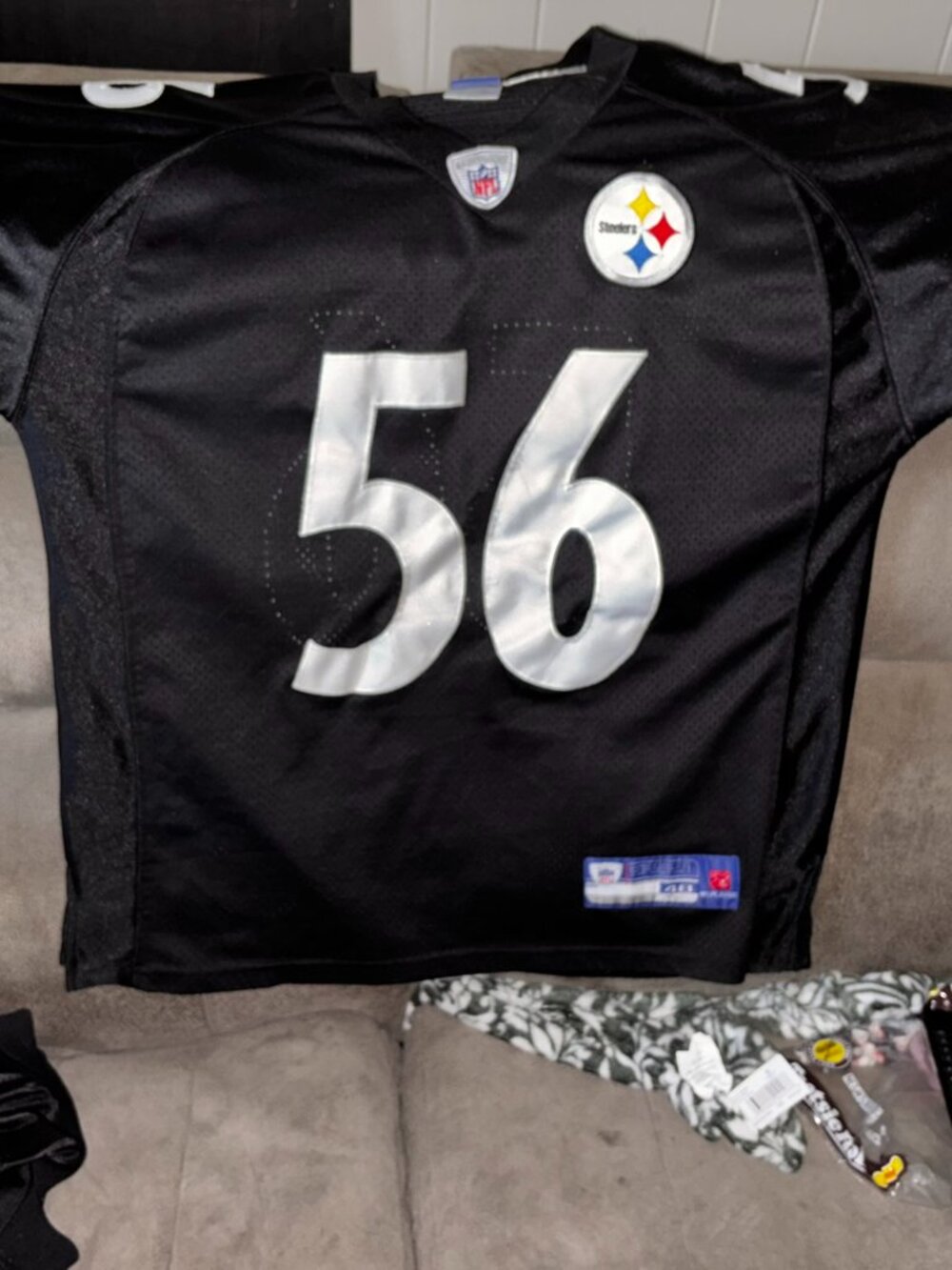 Pittsburgh Steelers Football Jersey shirt #56 LaMarr Woodley Authentic Reebok 48